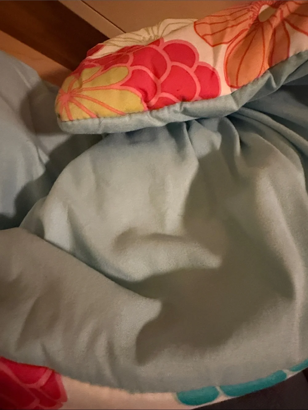 Bright Floral Twin XL Comforter - Reversible Turquoise & Coral Floral Print